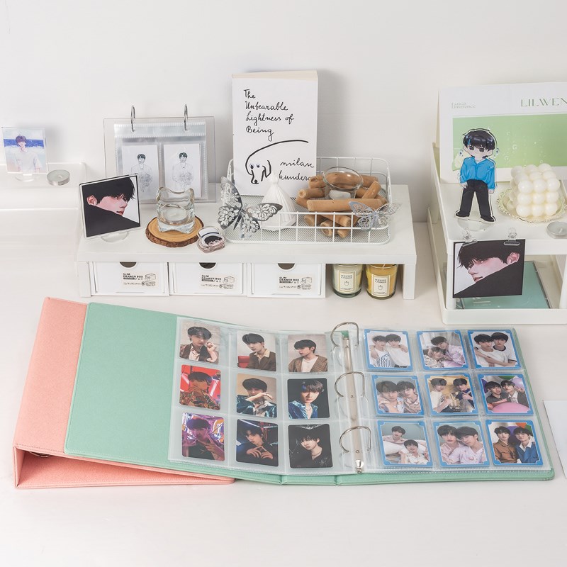 李飞卡册内页3孔带盖设计九宫格卡册定制爱豆专辑小卡册