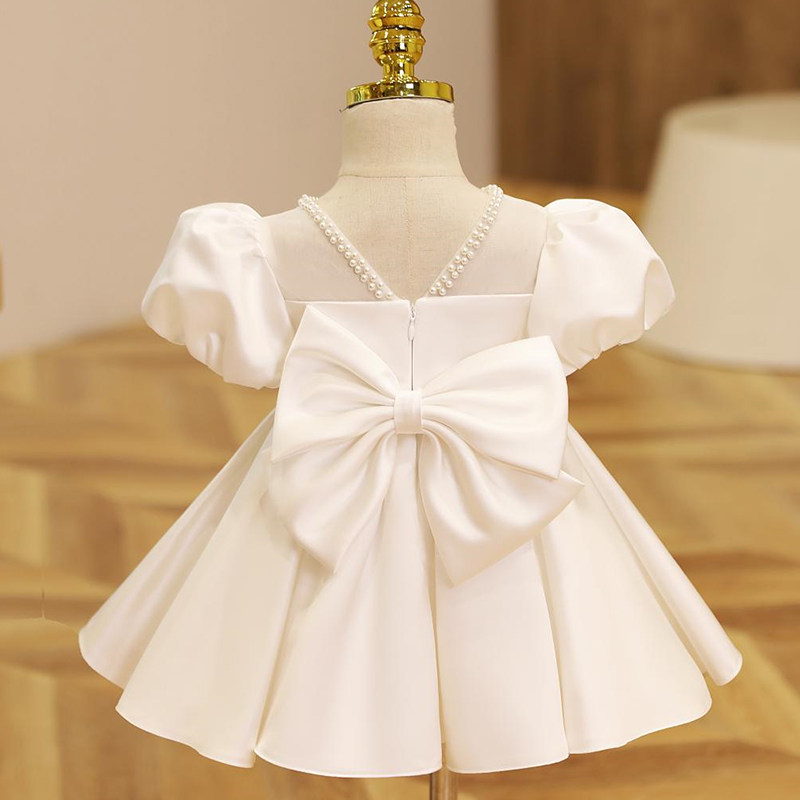 女童礼服儿童生日公主裙蓬蓬裙冬季花童婚纱女孩主持人长袖演出服