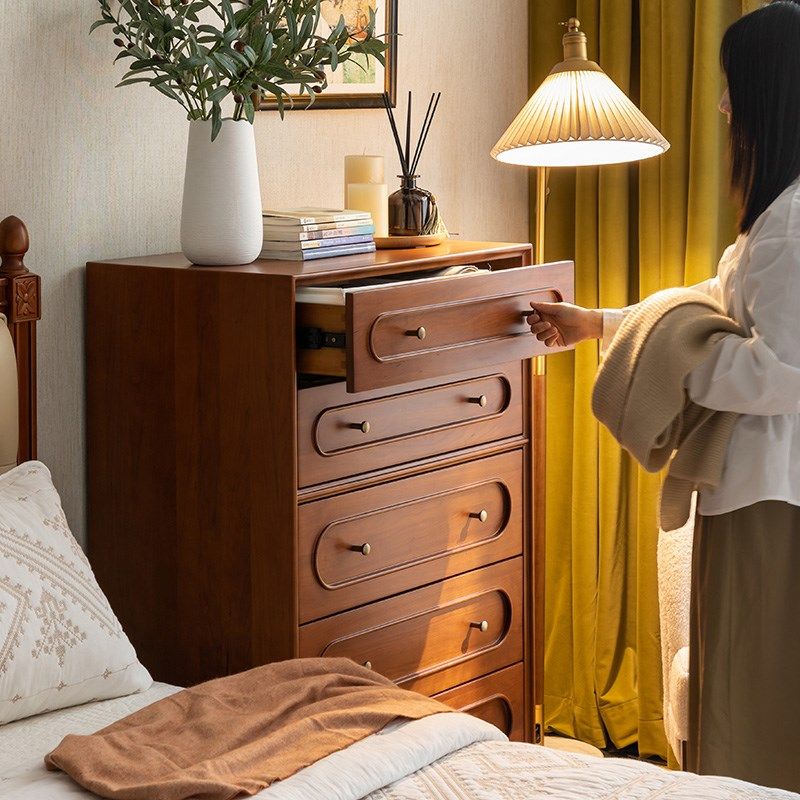 和年美家全实木五斗柜复古卧室客厅储物抽屉收纳柜原木风沙发边柜,住宅家具,斗柜,淘宝优惠券,粉丝福利购,淘宝优惠卷