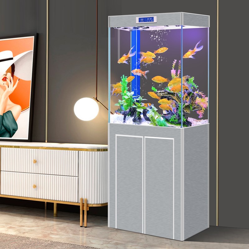 超白玻璃方形鱼缸客厅屏风隔断中型生态水族箱家用金鱼缸免换水