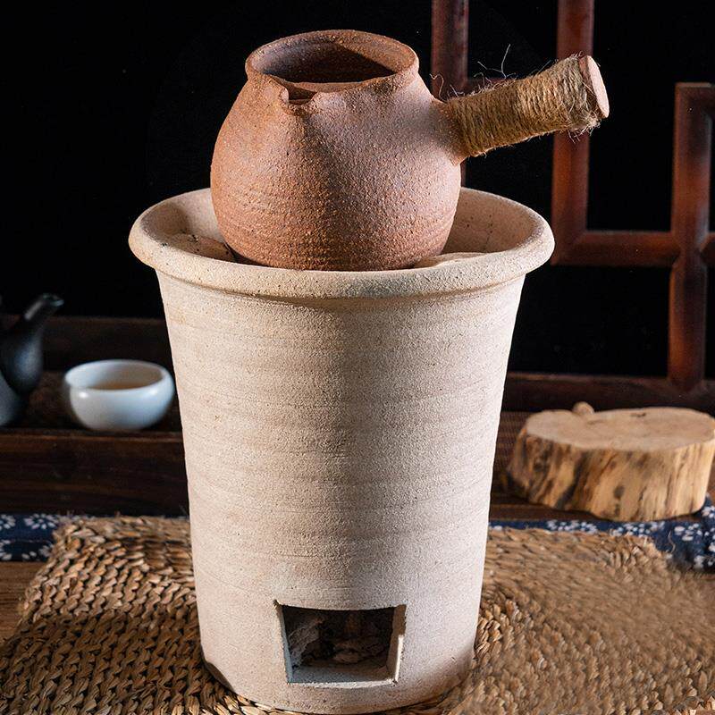 手工云南粗陶侧把烤茶罐土陶公道杯煮茶壶罐罐茶煮茶器烤茶炉套装