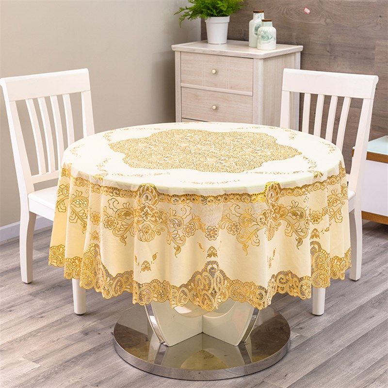 包邮PVC防水防油免洗加厚多款圆桌桌布塑料大圆形园形餐桌布台布