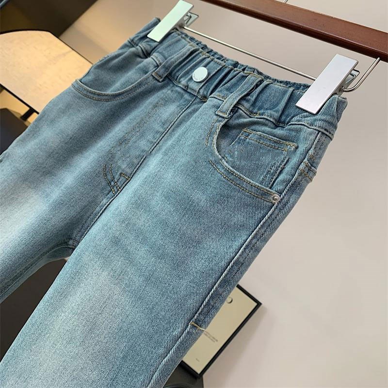 女童喇叭牛仔裤童装单春夏中大童装高腰宽松显瘦修身休闲长裤子