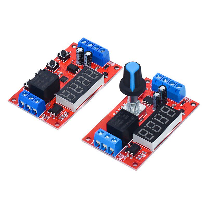 延时间继电器模块5V12V24V定时可编程光耦隔离脉冲循环断电触发