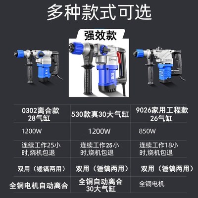 灵威电锤电镐电钻家用大功率混凝土两用多功能带离合工业级冲击钻