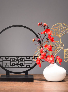 电视柜摆件新中式鹿装饰品花瓶餐桌摆设客厅酒柜办公室创意开业礼