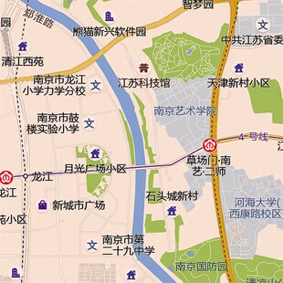 2023新款南京市区地图贴图办公室挂图高清防水墙壁贴超大装饰画定