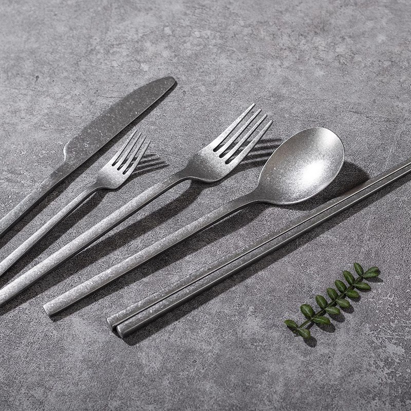 复古怀旧西餐牛排餐具工业风刀叉勺三件套304不锈钢筷子勺子套装