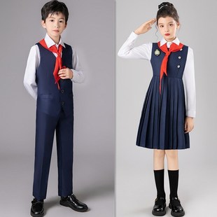 元旦儿童演出服中小学生诗歌朗诵合唱表演服初中生主持人演讲礼服