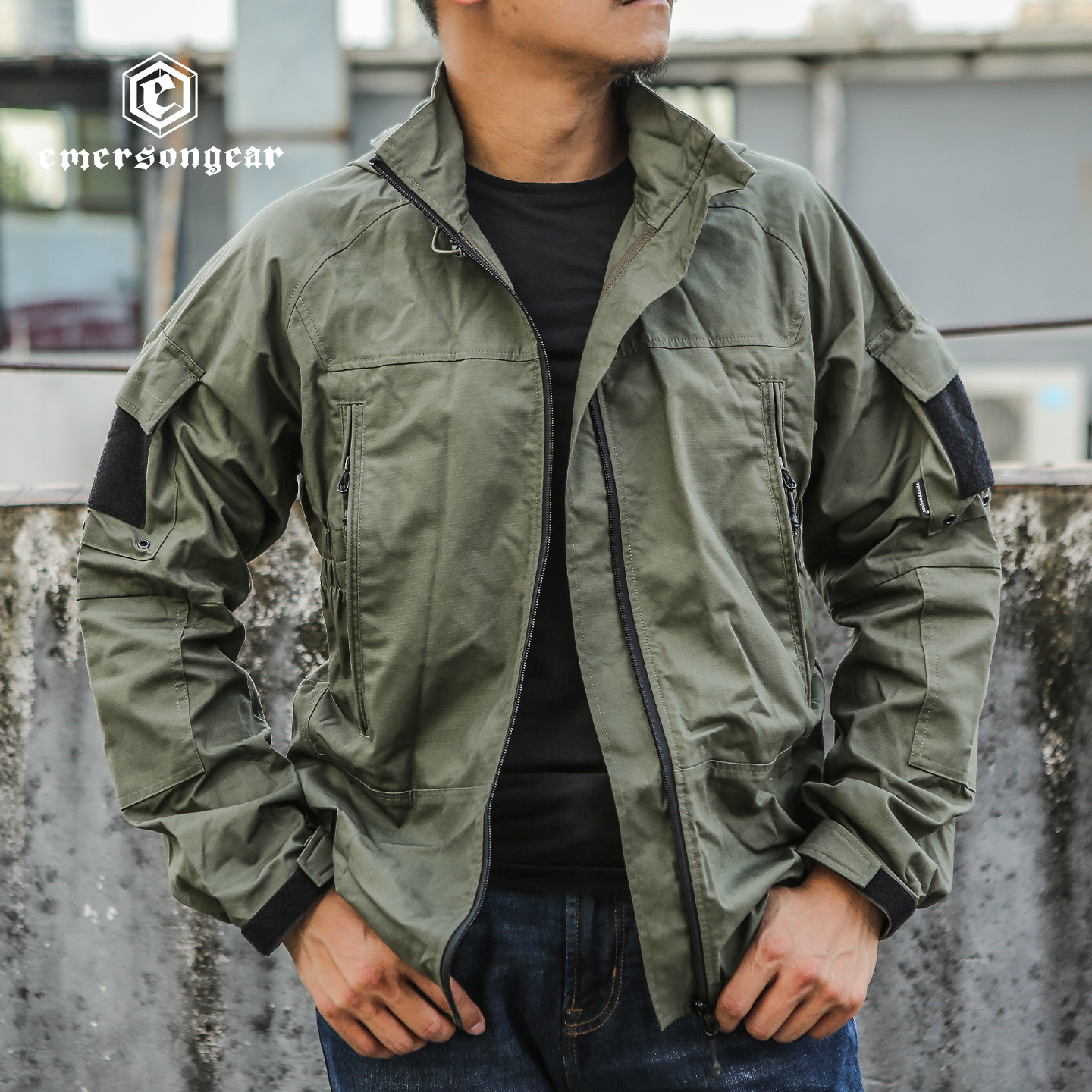 爱默生PCU战术外套男秋款风衣夹克连帽户外通勤薄款外套透气耐磨