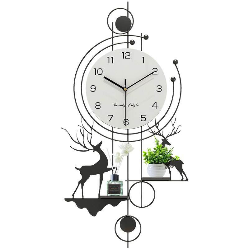 钟表挂钟客厅简约现代大气2024新款创意网红时钟静音免打孔钟挂墙