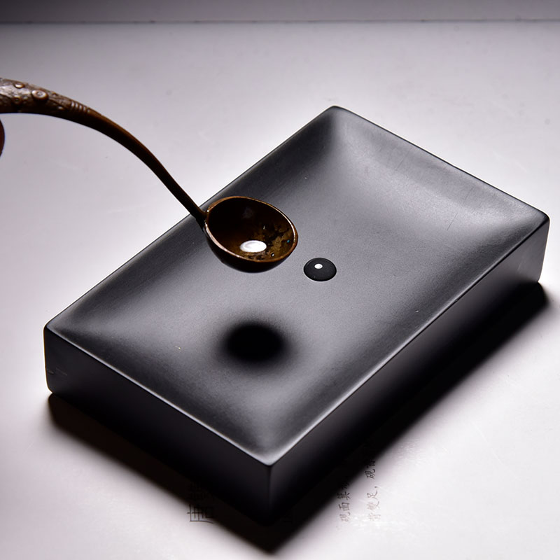 非遗长方素砚墨海天然老坑金星原石歙砚圆形黑龙尾无边端砚等