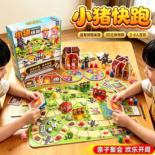 三只小猪快跑儿童益智拼图桌游