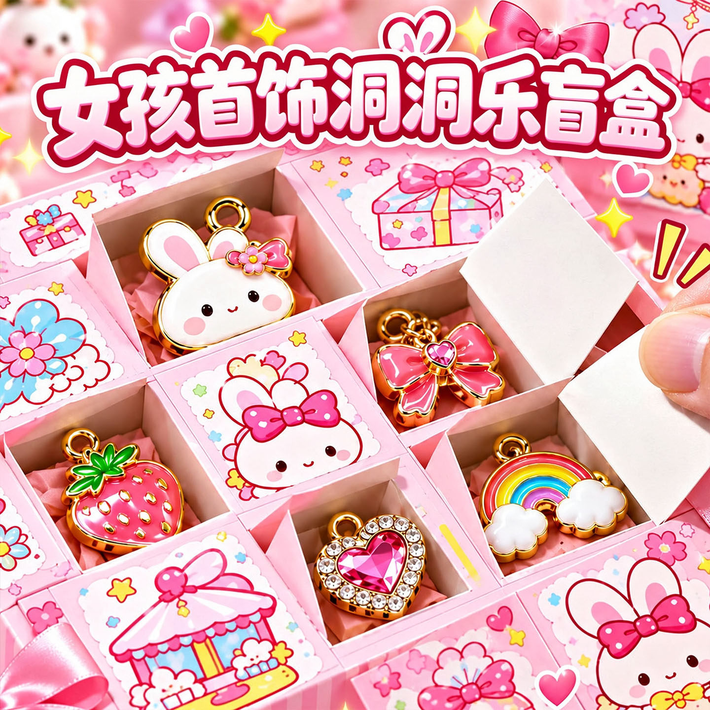 儿童礼物女孩子玩具2026新款拆拆洞洞乐盲盒首饰戳戳乐生日礼物