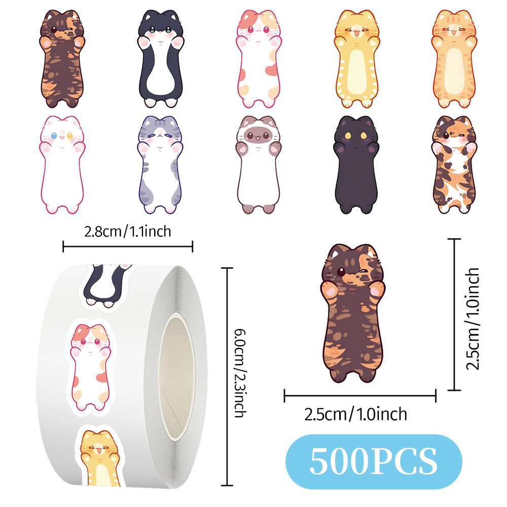 卡哇伊猫咪手账贴纸500贴装