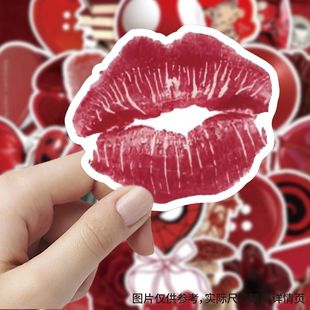 新款创意复古红色贴纸物件ins简约diy涂鸦笔记本手账装饰贴画防水