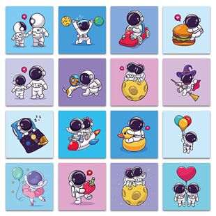 124张宇航员太空人贴纸个性手机电脑笔记本ipad水杯装饰贴画防水