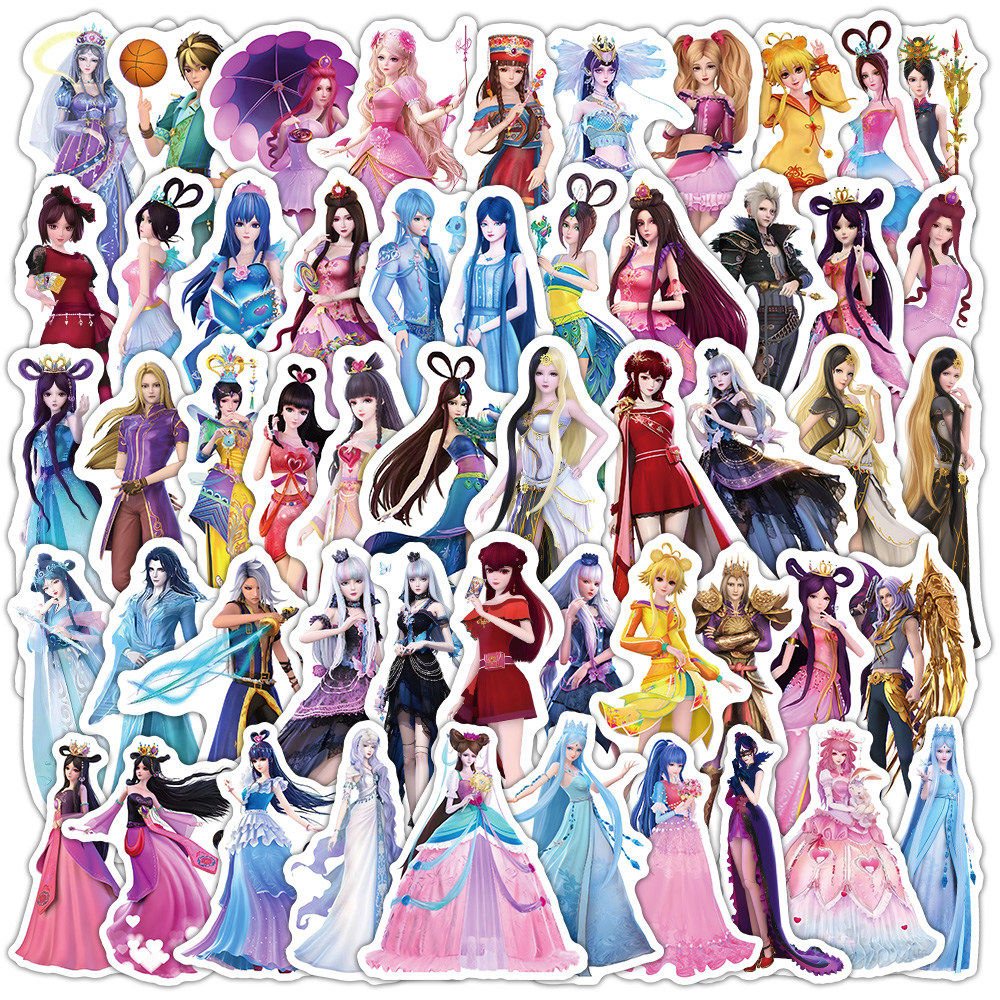 160张精灵梦叶罗丽贴纸公主卡通图案水杯玩具行李箱装饰防水贴画