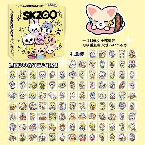 SKZOO可爱动物卡通防水手账贴纸