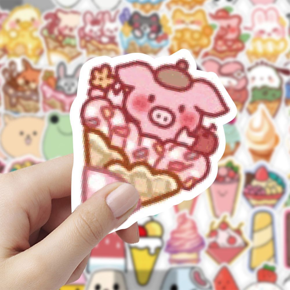 卡通雪糕冰激凌高颜值ins卡通可爱diy贴画手机手账装饰防水贴纸