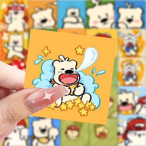 175张Hi宝和阿布可爱治愈贴画卡通笔记本创意贴纸手机手账diy贴纸