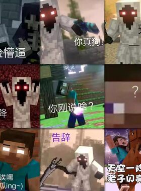 108张我的世界梗图表情包沙盒游戏mc周边贴纸搞笑有趣装饰手机壳