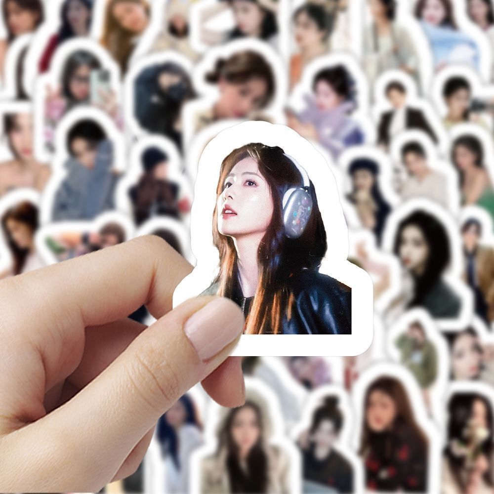 300张白鹿明星ins周边贴纸笔记本行李箱装饰贴画手机手账桌面贴纸