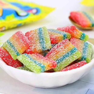 珍宝珠酸条软糖迷你酸条棒网红彩虹水果糖酸糖万圣节儿童糖果零食