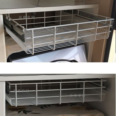 派雅家居 浴至拉篮 洗衣机上的储物篮 厨房滑轨拉篮 衣柜抽屉篮