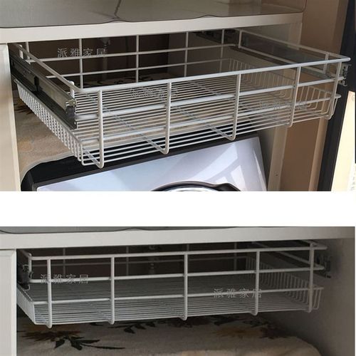 派雅家居 浴至拉篮 洗衣机上的储物篮 厨房滑轨拉篮 衣柜抽屉篮