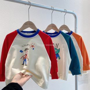 春天的颜色 gzui受欢迎款 春季男童卫衣卡通糖果圆领上衣宽松休闲