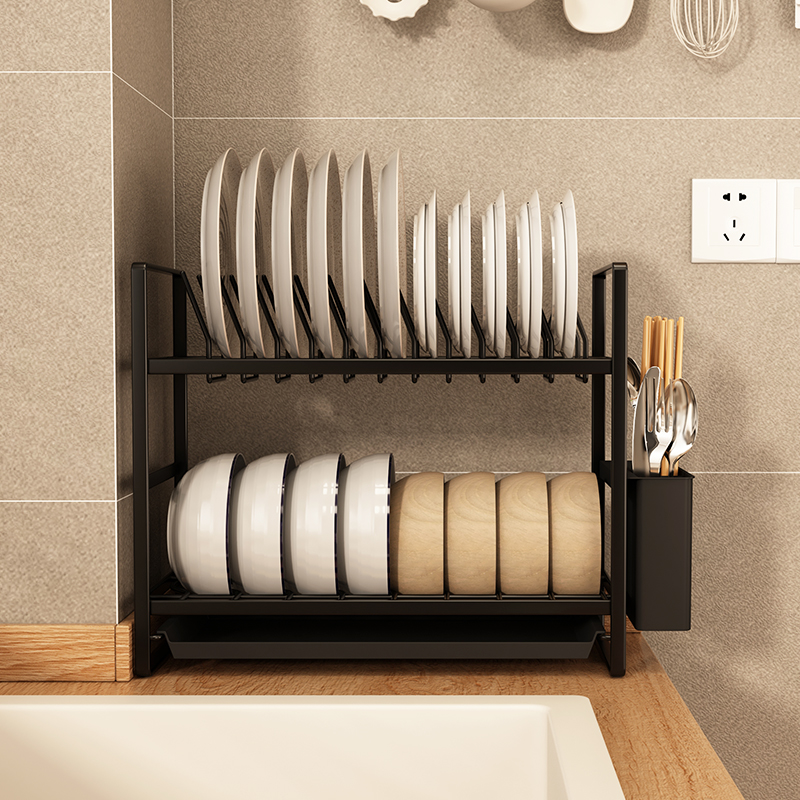 超窄厨房碗碟收纳架沥水晾碗架碗盘子碗筷洗碗餐具台面沥水架窄边