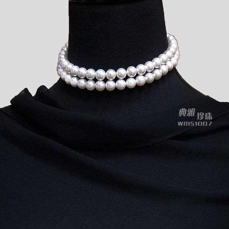 锁骨链女短款双层珍珠配饰项链 百搭个性简约大气韩国脖子饰品