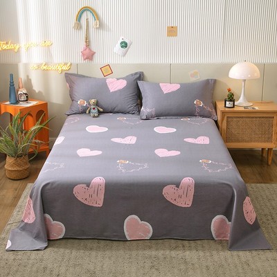 秋冬纯棉加厚床单单件 100全棉单人学生宿舍双人床棉布被单三件套