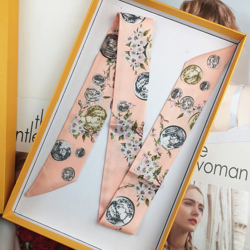 韩国细长条窄法式懒人小丝巾女装饰领巾绑包包缠带系手柄包带丝带