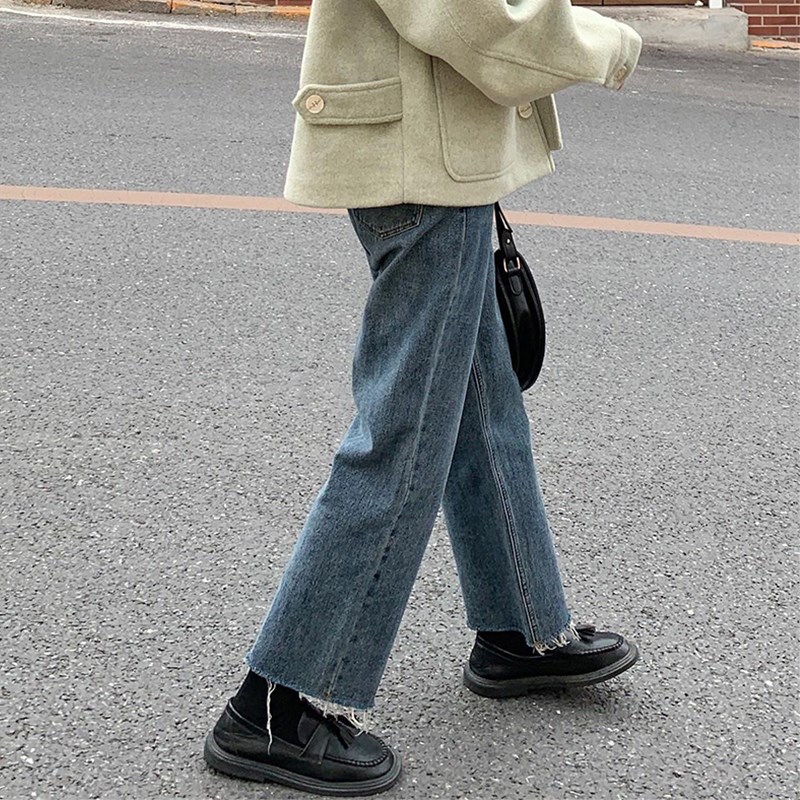 大码直筒牛仔裤女夏季o新款胖妹妹mm高腰宽松九分裤小个子显瘦穿