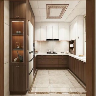 广东全屋定制现代实木橱柜开放式厨房家具储物柜收纳柜吊柜