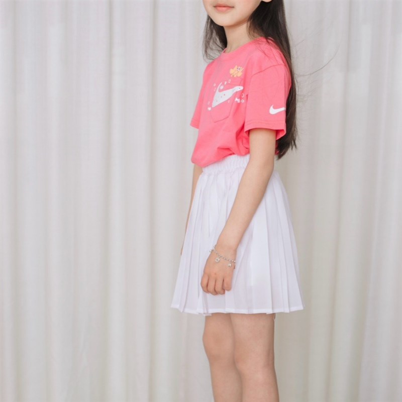 女孩夏季套装!实用型夏季薄款x短袖T恤百褶裙裤2件套休闲运动套装