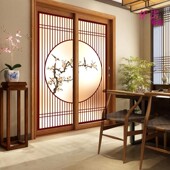 中式 古典玻璃磨砂贴膜古典花鸟阳台移门透光不透明静电免胶窗花纸