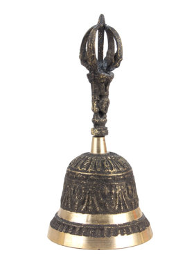 黄铜法器钴金刚铃杵手摇铃碰钟法铃民族乐器尼泊尔铜铃摆件