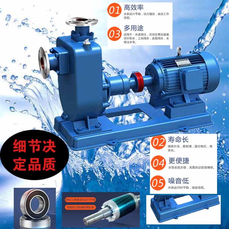 65ZW40-25铸铁/304/316/316L联轴器无堵塞自吸式排污增压循环水泵