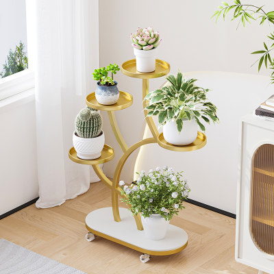 2023新款花架子客厅落地式多层移动铁艺花架阳台置物架室内花盆架