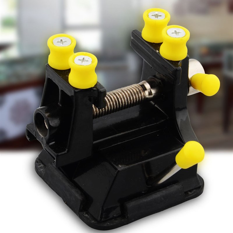 迷你台虎钳吸盘式小型台钳桌虎钳模型台钳核雕微雕夹床台钳