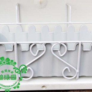 阳台栏杆铁艺挂架/铁制花架/可配长槽种菜花盆/多肉植物塑料盆架