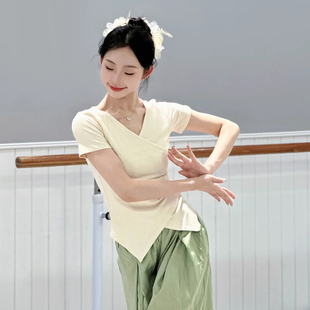 现代舞上衣显瘦女短袖 形体训练服成人艺考表演服 中国古典舞蹈服装