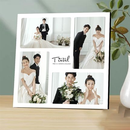 婚纱照相框摆台高级感照片定制结婚照全家福宝宝照创意多宫格桌摆