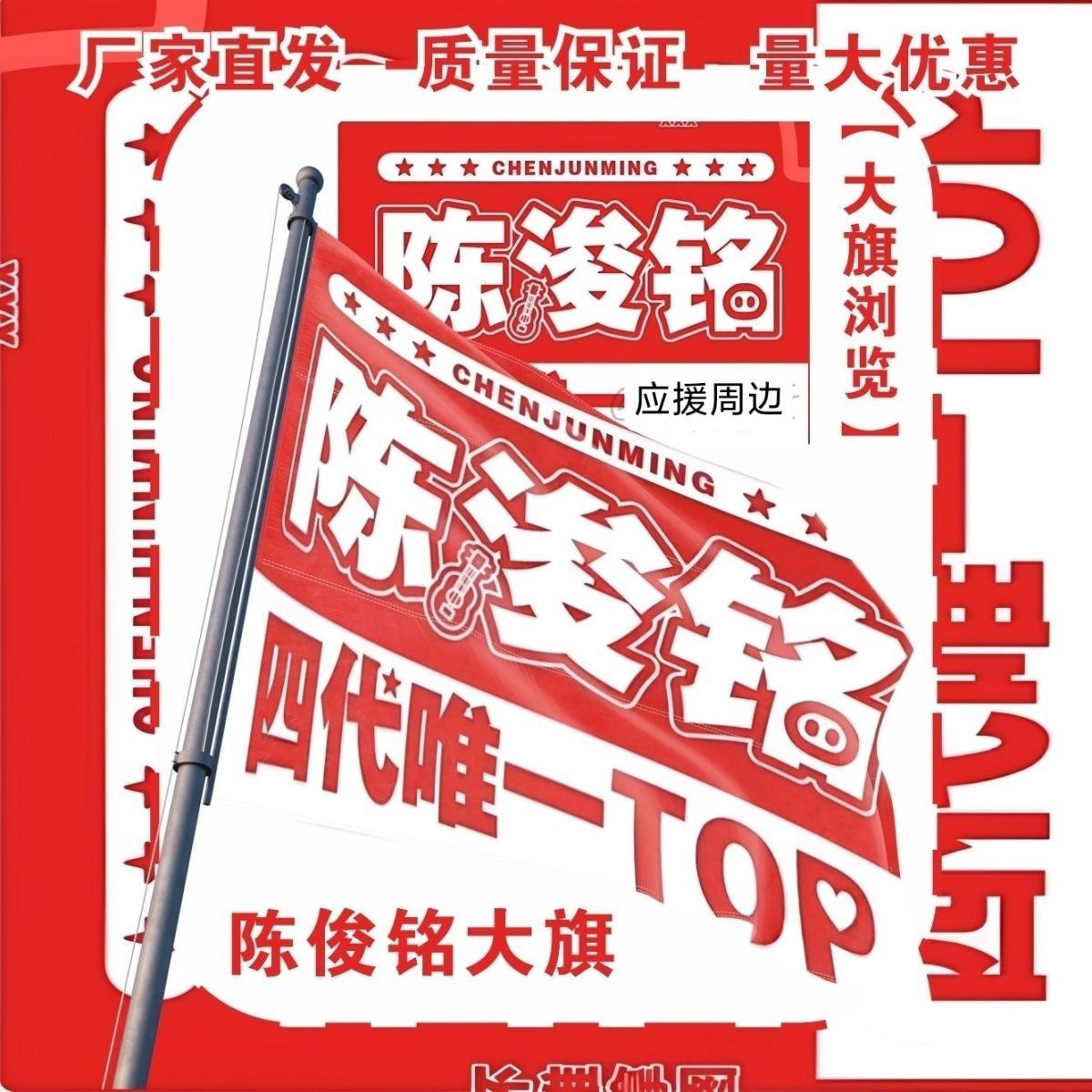 新款陈浚铭大旗明星TF家族陈浚铭应援旗户外打卡音乐节应援旗定制