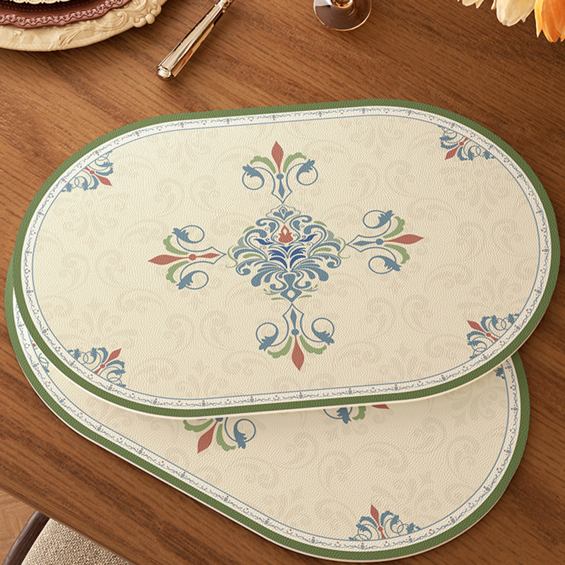 法式复古餐垫防水防油免洗高级感餐桌垫隔热垫餐具碗垫杯垫小桌垫