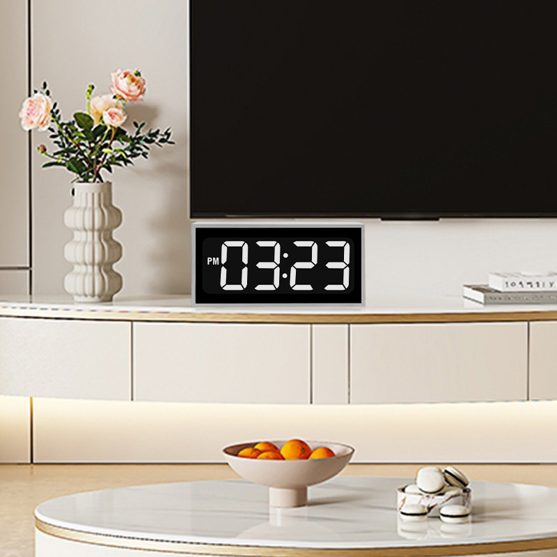 客厅电视柜时钟大屏led数字时间显示器桌面大电子钟表摆台式