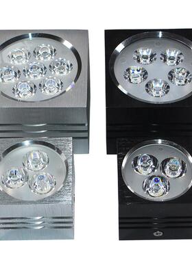 led方形明装筒灯客厅过道走廊吸顶免开孔黑色COB天花射灯简约北欧